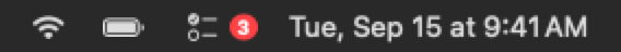 The OpenTask menu bar icon with its over-target badge