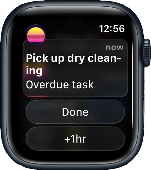 Apple Watch notification with Done and snooze actions